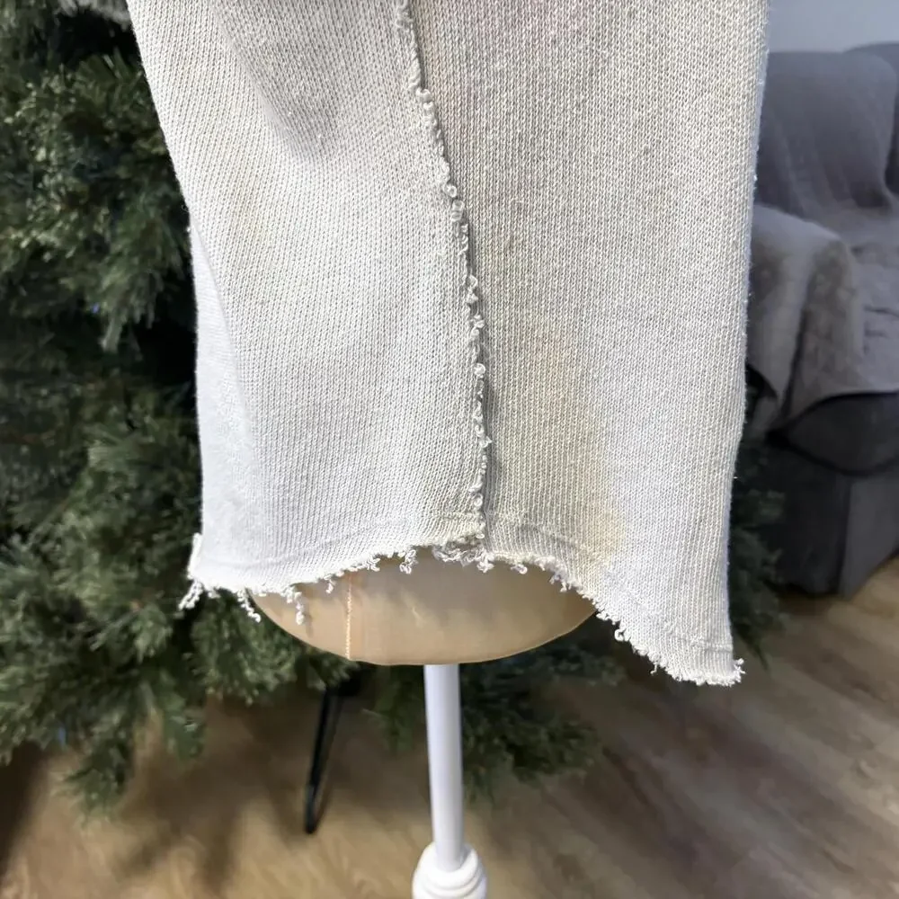 Free People We The Free Distressed Raw Edge Cotton Sweater M - Picture 8 of 9